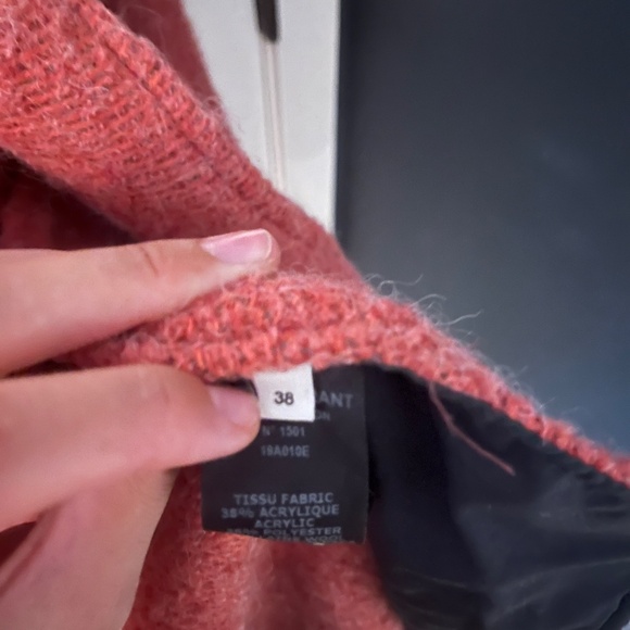 Isabel Marant Etoile Pink Dante Boucle Coat, Size 38 - Picture 4 of 6